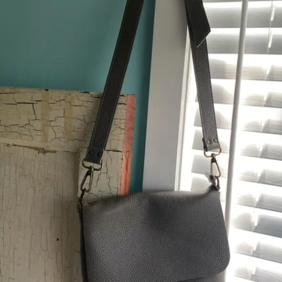 Genuine Leather Crossbody Satchel Bag - Picture 2 of 7